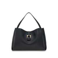 Genti de umar Salvatore Ferragamo Black Leather Shoulder Bag Femei