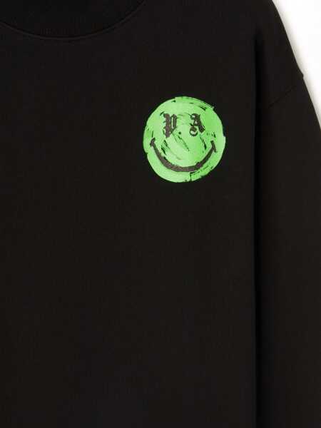 Bluze de trening Palm Angels PA X SMILEY REGULAR CREW BLACK GREEN Black   Baieti (BM 15499591) 3