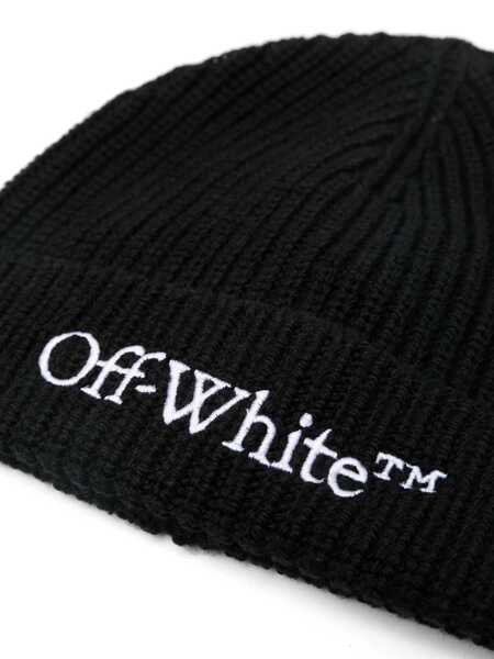 Caciuli Off-White Off-White Black Beanie In Wool With White Logo Black Femei (BM 15500722) 2