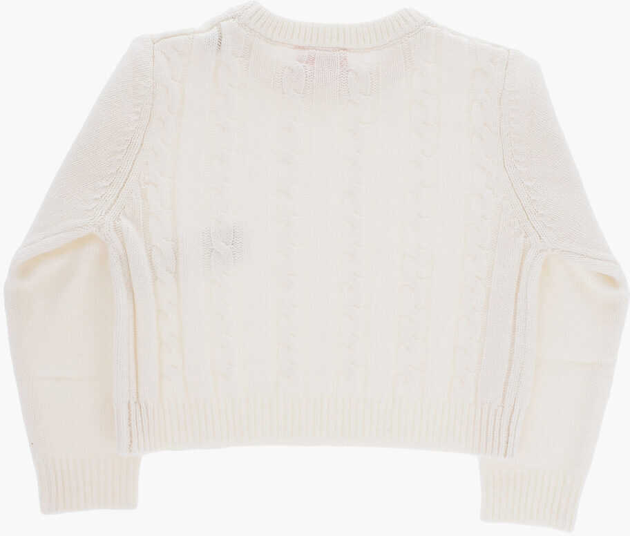 Pulovere Diesel Solid Color Cable-Knit Krecci Crew-Neck Sweater White Baieti (BM 15501985) 3