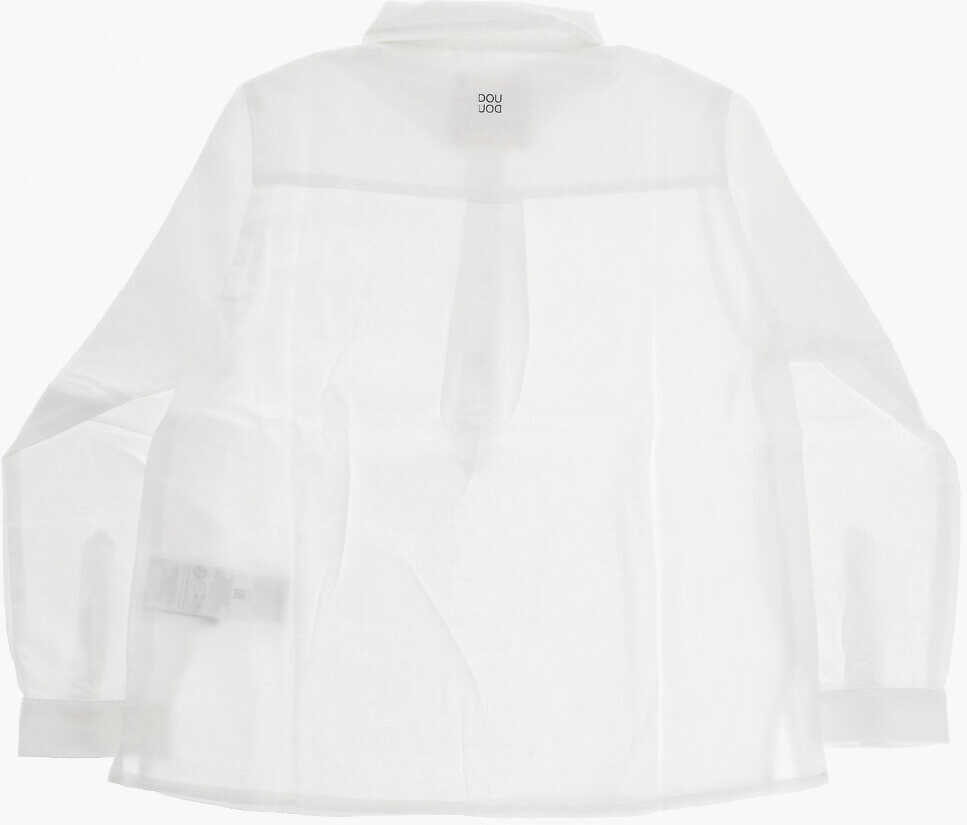 Camasi DOUUOD Solid Color Cotton Blend Shirt White Baieti (BM 15502042) 3