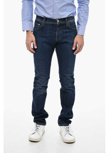 Blugi drepti CORNELIANI Id Dark Wash Regular Fit Jeans 18 Cm Blue Barbati (BM 15503242) 1