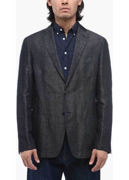 Sacouri CORNELIANI Denim Unlined Loredana Blazer Blue Barbati (BM 15503422) 1