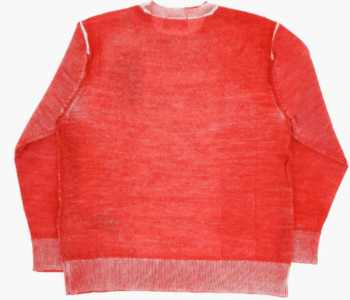 Pulovere Diesel Red Tag Wool Klarence Crew-Neck Sweater With Maxi Logo Red Baieti (BM 15503677) 3