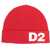 DSQUARED2 Solid Color Beanie With Contrasting Logo Red