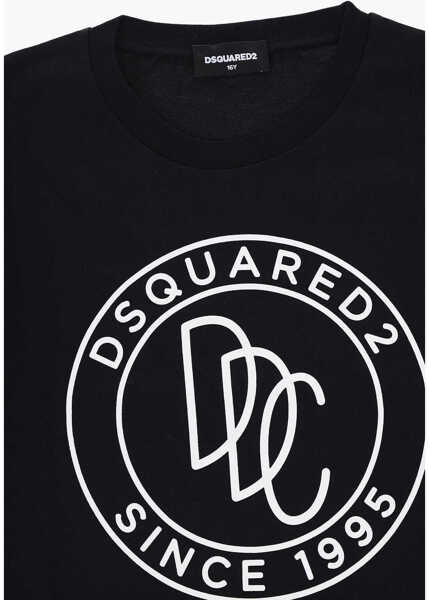 Tricouri DSQUARED2 Crew-Neck T-Shirt With Embossed Logo Black Baieti (BM 15503974) 2