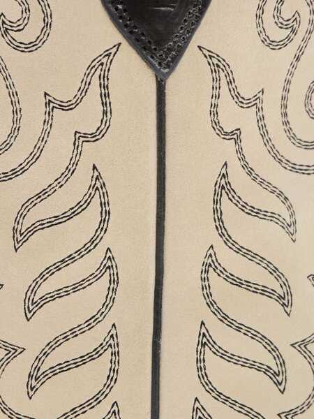 Botine Isabel Marant Two-Tone Suede And Leather Duerto Western Boots Beige Femei (BM 15504055) 4