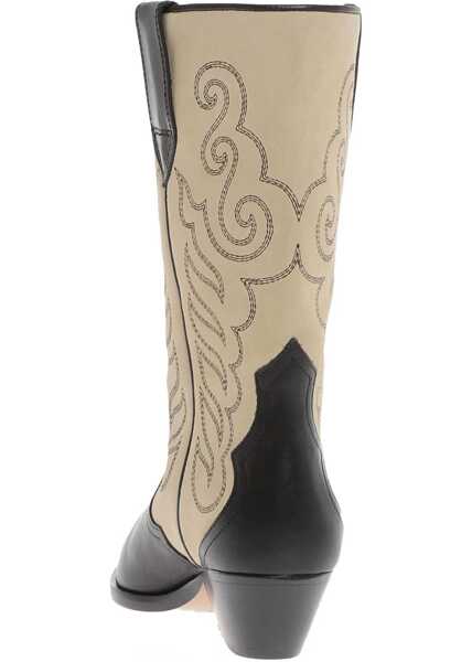 Botine Isabel Marant Two-Tone Suede And Leather Duerto Western Boots Beige Femei (BM 15504055) 5