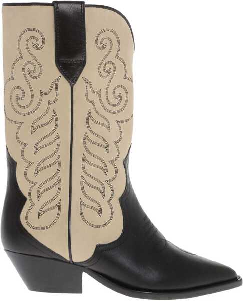 Botine Isabel Marant Two-Tone Suede And Leather Duerto Western Boots Beige Femei (BM 15504055) 1