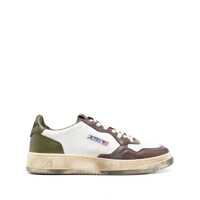 Sneakers Autry Sneakers Medalist Low Super Vintage In White Leather Green And Brown Barbati