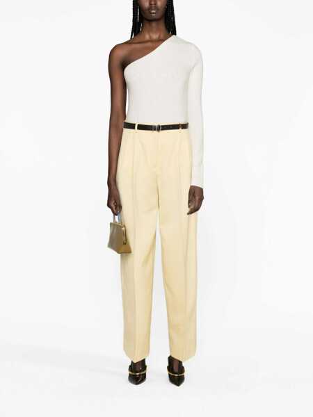 Pantaloni office Jil Sander Grain De Poudre Wool Pants With Front Pleats Yellow Femei (BM 15519169) 2