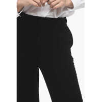 Pantaloni office Velour High-Waisted Pants With Ankle Cuffs Femei