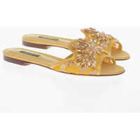 Sandale fara toc Rhinestoned Lace Sliders Femei