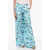 Versace Printed Butterfly Silk Pants Light Blue