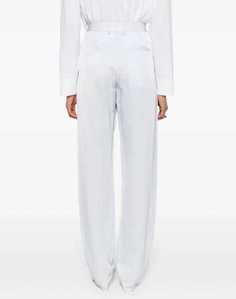 Pantaloni office Bottega Veneta Straight-Fit Fluid Pants Light Blue Femei (BM 15519571) 4