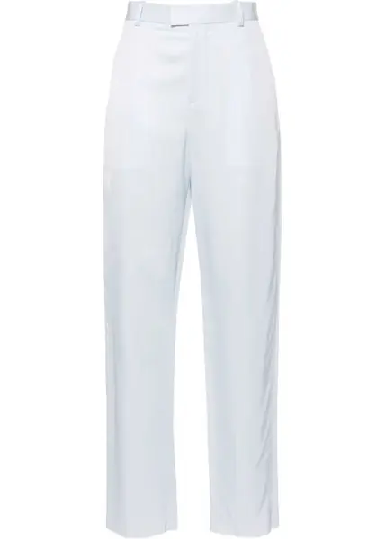 Pantaloni office Bottega Veneta Straight-Fit Fluid Pants Light Blue Femei (BM 15519571) 1