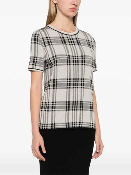 Tricouri Max Mara S Max Mara Lesena Jacquard Knit T-Shirt GREY Femei (BM 15525145) 3