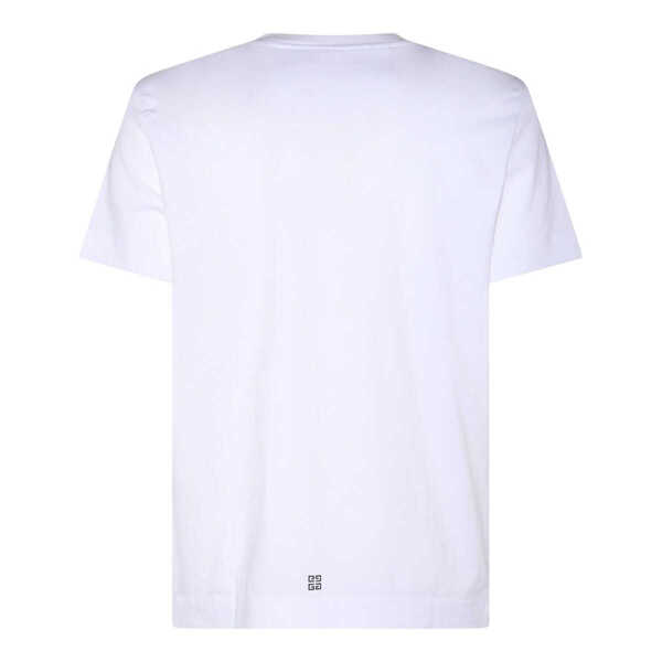 Tricouri Givenchy Givenchy White Cotton Logo T-Shirt WHITE Barbati (BM 15546652) 3