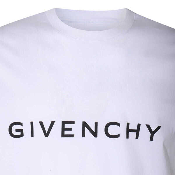 Tricouri Givenchy Givenchy White Cotton Logo T-Shirt WHITE Barbati (BM 15546652) 4