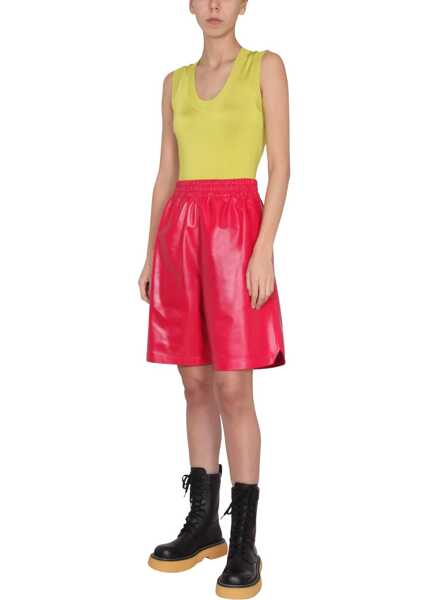 Pantaloni scurti Bottega Veneta Leather Shorts RED Femei (BM 15573815) 2