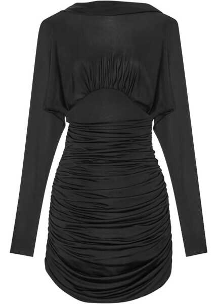Rochii casual Saint Laurent Shiny Jersey Dress BLACK Femei (BM 15575963) 2