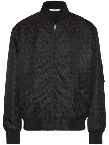 Bomber jacket Valentino Garavani Valentino Garavani Nylon Bomber Jacket Black Barbati (BM 15578378) 1