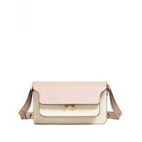 Genti de umar White And Pink Trunk Bag Colourblock Design In Saffiano Leather Woman Femei