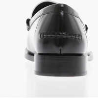 Mocasini Salvatore Ferragamo Dama - Mocasini Salvatore Ferragamo Two-Tone Irina Brushed Leather Loafers Black & White Femei (BM 15587138) - B-mall.ro