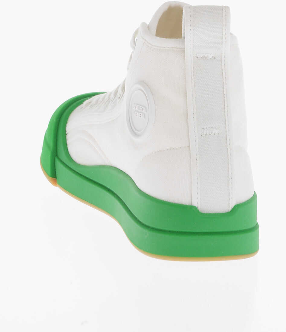 Sneakers Bottega Veneta Canvas Vulcan High-Top Sneakers With Rubberized Toe White Femei (BM 15587141) 2