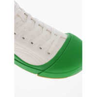 Sneakers Bottega Veneta Dama - Sneakers Bottega Veneta Canvas Vulcan High-Top Sneakers With Rubberized Toe White Femei (BM 15587141) - B-mall.ro