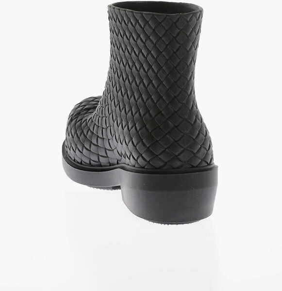 Botine Bottega Veneta Woven Rubber Fireman Pull-On Booties Black Femei (BM 15587354) 2