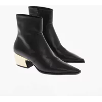 Botine Leather Tokyo Western Booties With Metal Heel 5Cm Femei