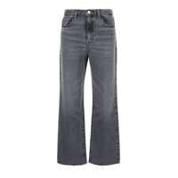 Blugi evazati Grey Straight Five Pocket Jeans In Denim Woman Femei