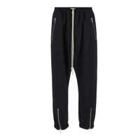 Pantaloni scurti Black Track Pants With Oversized Drawstring In Wool Man Barbati