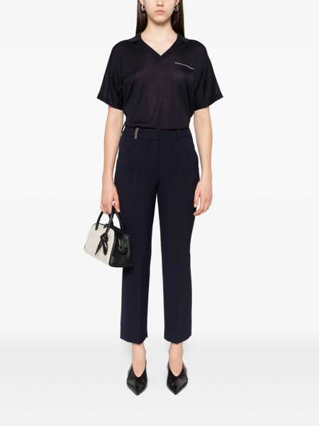 Pantaloni Peserico WOMAN TROUSERS Blue Femei (BM 15613679) 2