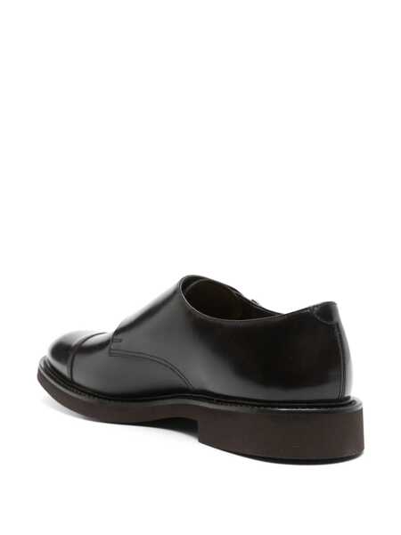 Pantofi Doucals DOUBLE BUCKLE CAP TOE GM HORSE BROWNBROWN SOLE Brown Barbati (BM 15613886) 3