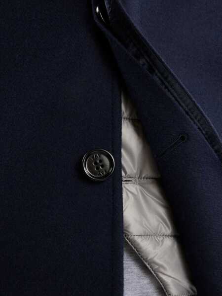 Paltoane Fay LODEN COAT WITH HOOK Blue Barbati (BM 15614063) 4