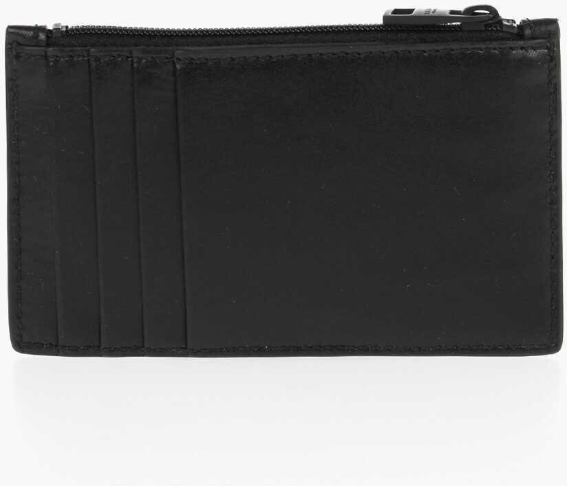 Portofele Alexander McQueen Leather Coin Holder With Logo Black Barbati (BM 15615230) 2