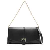 Genti de umar Black Crossbody Bag With Gancini Buckle Detail In Leather Woman Femei