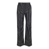 Pantaloni scurti Black Pants With Elastic Waistband And Logo In Eco Leather Woman Femei