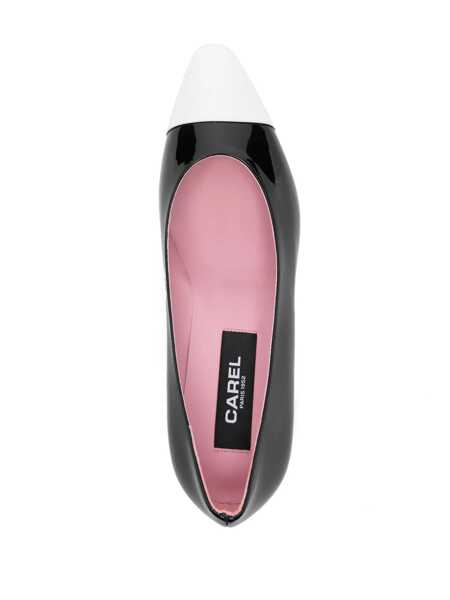 Pantofi cu toc CAREL PARIS Edith Black Pumps With Contrasting Toe In Leather Woman Black Femei (BM 15618353) 4