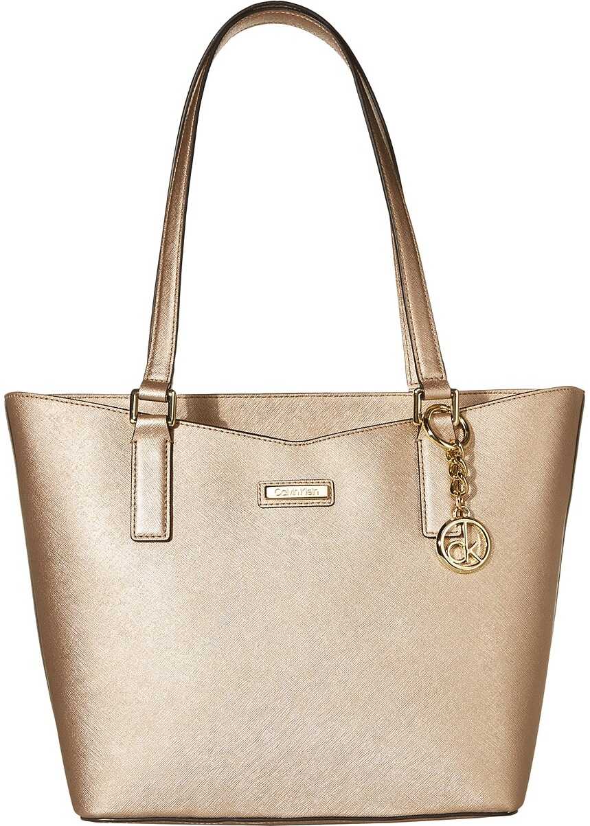 Calvin Klein Key Item Saffiano Tote Champagne