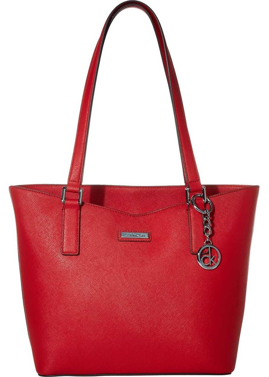 Calvin Klein Key Item Saffiano Tote Poppy