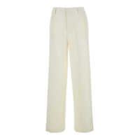 Pantaloni scurti 'Lorenza' White Pants With Front Pences In Wool Stretch Woman Femei