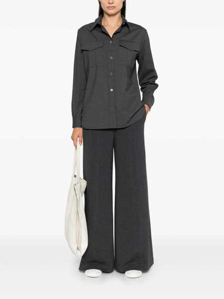 Camasi P.A.R.O.S.H. Grey Shirt With Classic Collar In Wool Blend Woman GREY Femei (BM 15623606) 2