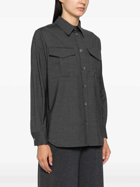 Camasi P.A.R.O.S.H. Grey Shirt With Classic Collar In Wool Blend Woman GREY Femei (BM 15623606) 3