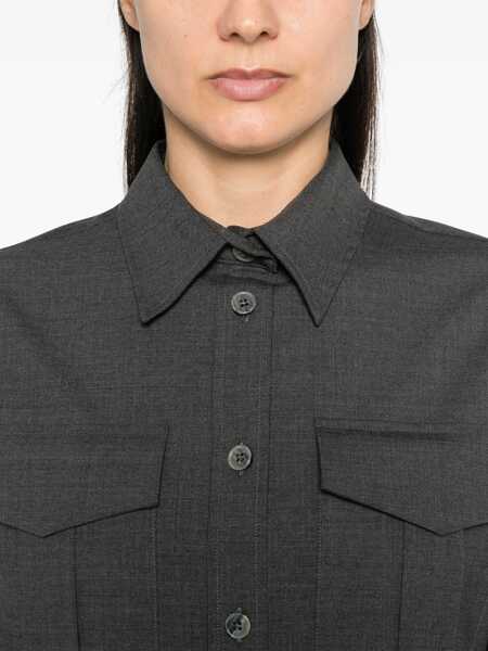 Camasi P.A.R.O.S.H. Grey Shirt With Classic Collar In Wool Blend Woman GREY Femei (BM 15623606) 5