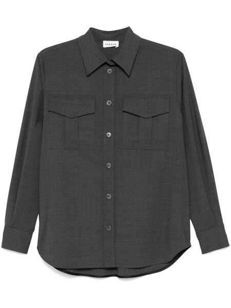 Camasi P.A.R.O.S.H. Grey Shirt With Classic Collar In Wool Blend Woman GREY Femei (BM 15623606) 1