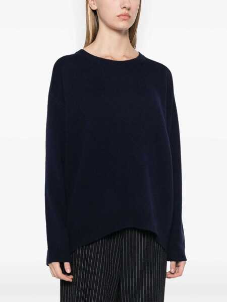 Pulovere P.A.R.O.S.H. Blue Crewneck Sweater With Asymmetric Hem In Wool And Cashmere Woman BLUE Femei (BM 15623633) 3