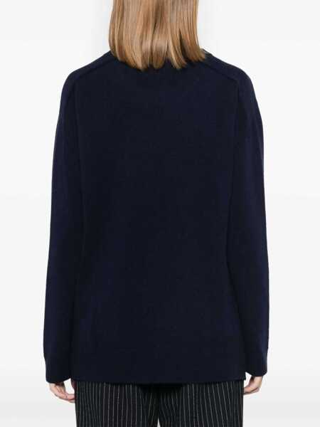 Pulovere P.A.R.O.S.H. Blue Crewneck Sweater With Asymmetric Hem In Wool And Cashmere Woman BLUE Femei (BM 15623633) 4